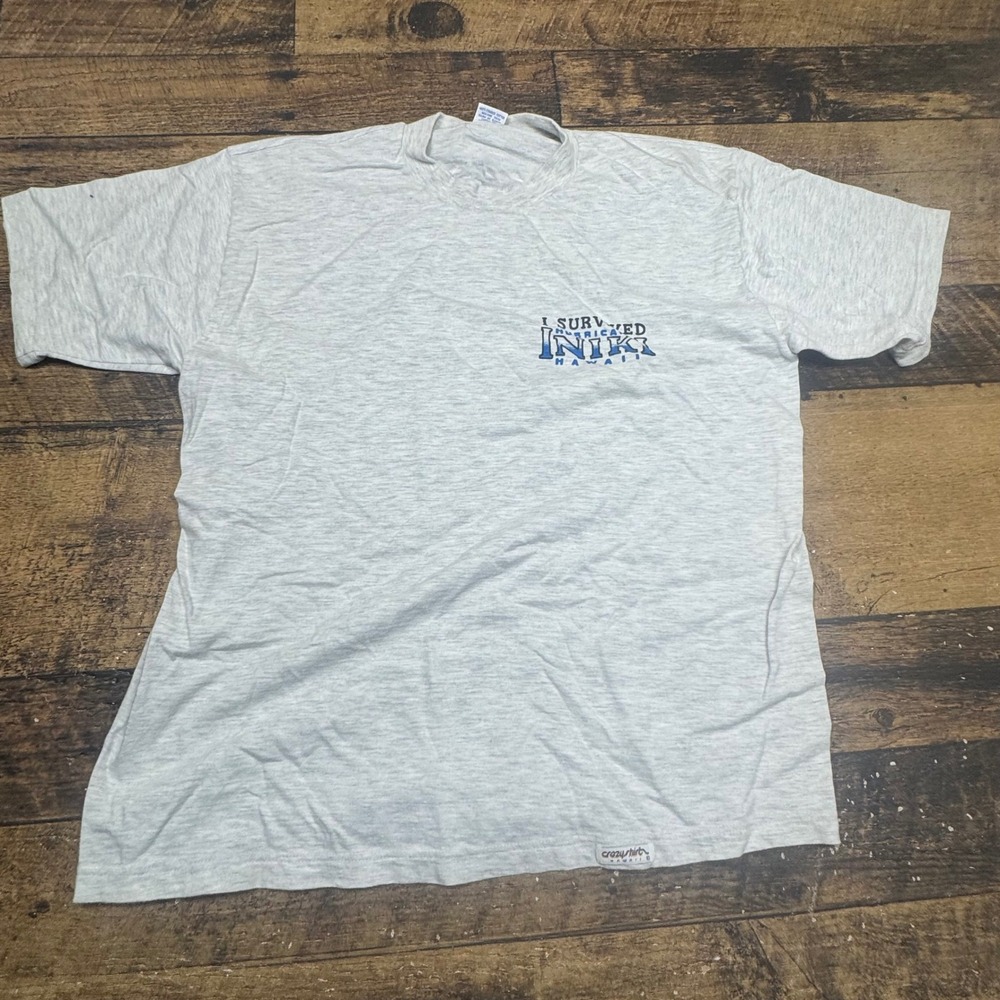 Mens Crazy Shirts Hawaii Hurricane Iniki Survivor T Shirt Size Large‎